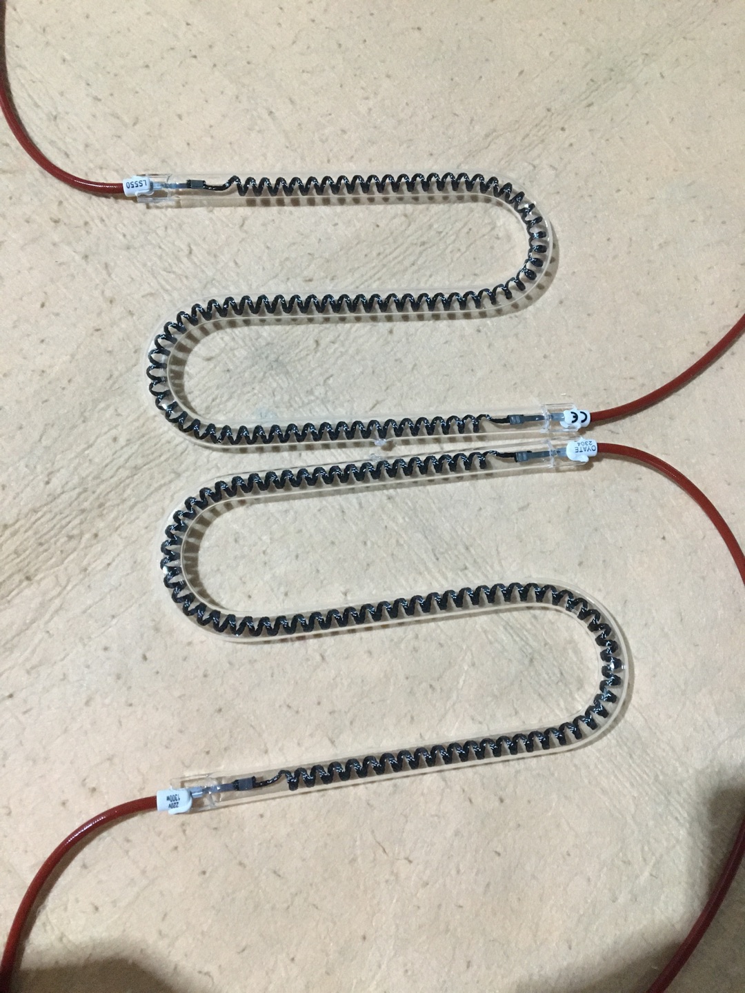 M shape carbon fiber roaster heating lamp